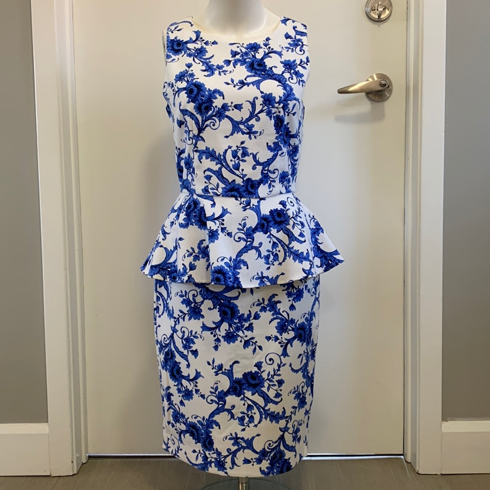 FOREVER 21 blue & white paisley set